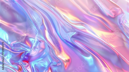 Iridescent flowing fabric shimmers beautifully