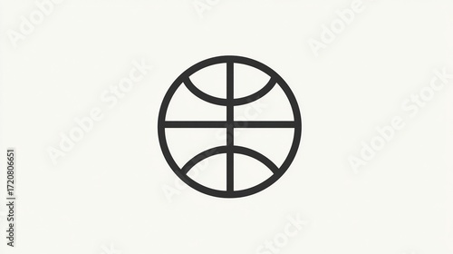 Simple black outline of a basketball (4)