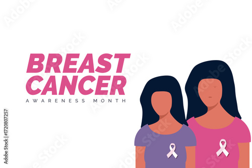Breast Cancer Awareness Month October. Concept design for Post Banner Poster Background