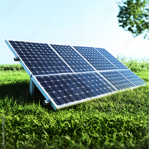 Wallpaper Mural Large solar panel installation on grassy land producing renewable electricity from sunlight with eco-friendly photovoltaic technology for sustainable energy use Torontodigital.ca