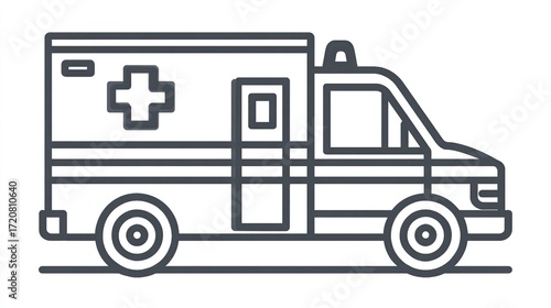 Wallpaper Mural Outline illustration of an ambulance Torontodigital.ca