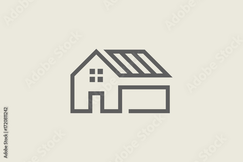 Line art minimalist home logo 