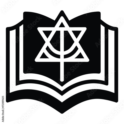 hanukkah torah study vector icon