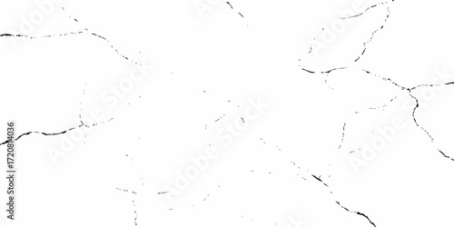 black and white dust and cracked concrete wall Texture pattern design element white background.