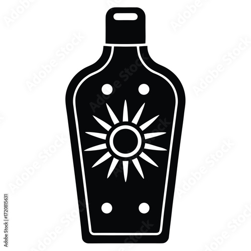 sun lotion bottle vector icon