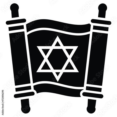 torah scroll vector icon