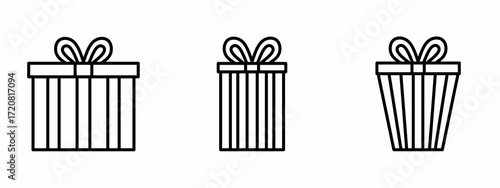 Stock vector. Gift box icons. Black gift box icon set. Gift box, gift elements. Collection of gift box. Vector illustration.