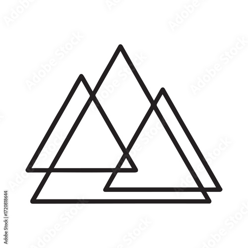 Golden Star of David vector illustration with a triangular abstract design
