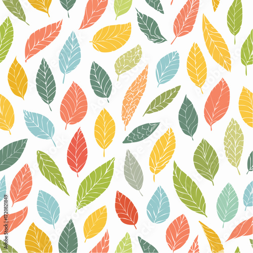 Modelo sin costuras de hojas de otoño Follaje de otoño Diseño para papel de embalaje textil de tela
4