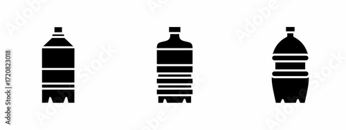 Bottle icon set, glass bottle. Vector symbol. Illustration of Bottle. Bottle, Glass bottle. Vector illustration. Stock vector.