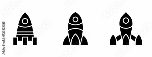 Rocket icon set. Vector symbol. Illustration of rocket. Rocket. Vector illustration. Stock vector.