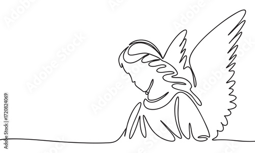 Angel Portrait in Continuous Line Art