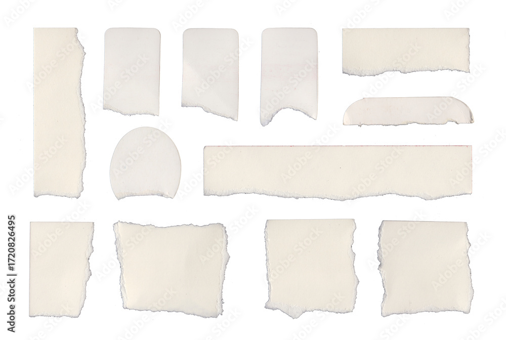 custom made wallpaper toronto digitalTorn white paper pieces arranged on a flat surface for creative use