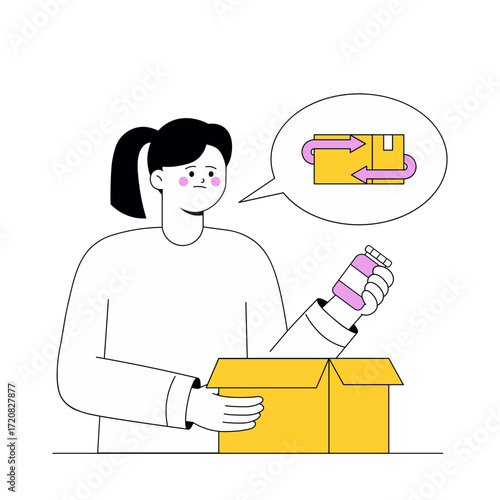 Woman Returning Defective Product Online Order