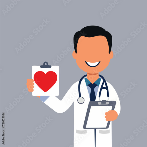 Heart Health Vector Set for World Heart Day – Red Heart Symbols, EKG Pulse Lines, Doctors, Nurses, Heart Shield, Family Care, Heart Disease Prevention, Medical and Fitness Icons