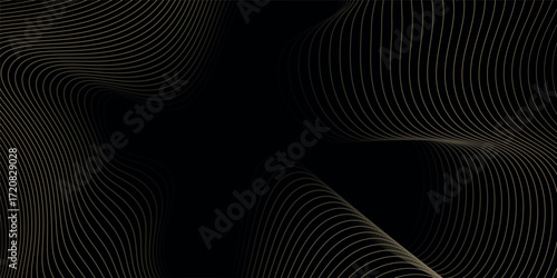 Abstract background with elegant and luxurious wavy gold line pattern. Premium design illustration for weddings, VIP cover templates, openings, and flyers. VOL. 3