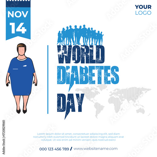 World diabetes day social media post and instagram promotion template
