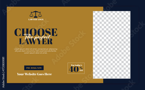Minimalist Law Firm Service and Law Consultation web banner and banner template design