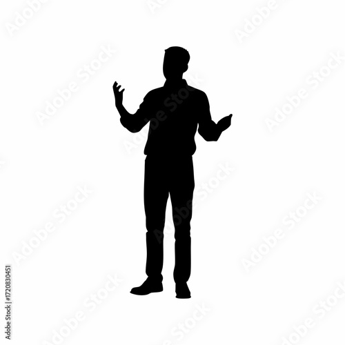 It professional gesturing about server issues silhouette