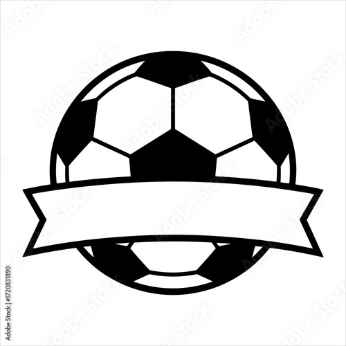 Soccer Ball Sports Emblem Vector Illustration Football Clipart, Football Badge Icon Soccer Vector Graphic Sport Logo Design, Soccer Ball Banner Vector Emblem Football Cartoon Illustration.
