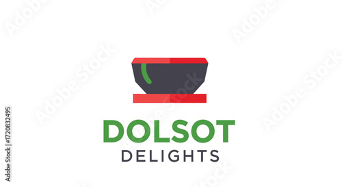 Logo for Dol Sot Delights, featuring a stylized bowl with red and green accents.