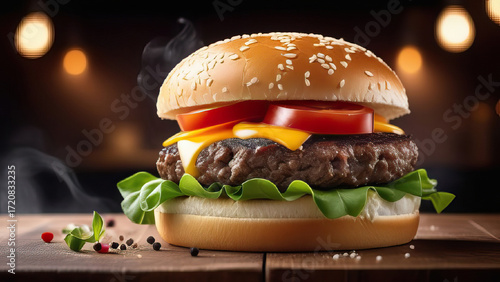 Fast food burger meal advertising template restaurant poster