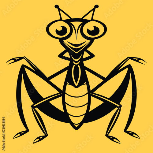 design logo vector icon illustration mosquito mantis