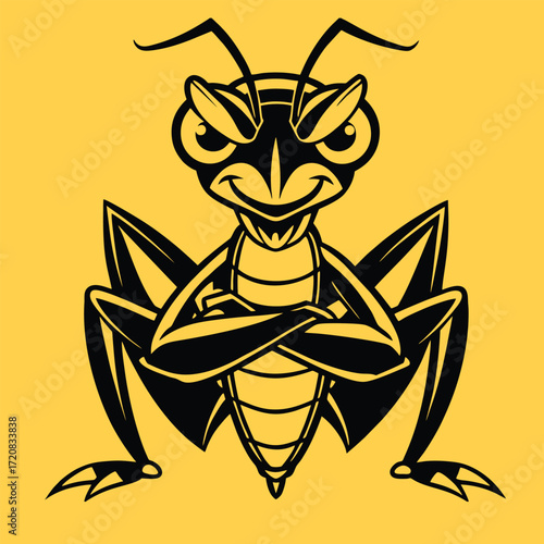 design logo vector icon illustration mosquito mantis