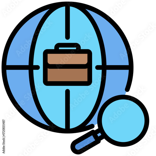 Job seeker icon for economy macro, business, website, application, printing, document, poster design, etc