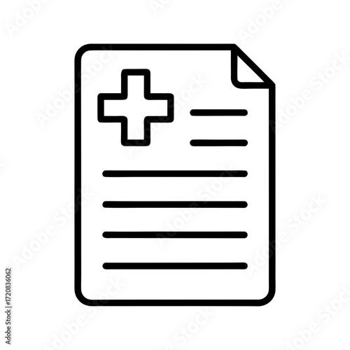 Medical Report Document Icon Isolated on White Background