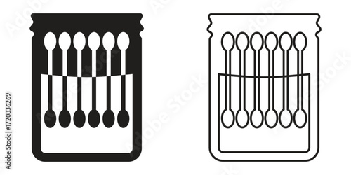 Package of cotton buds vector silhouette illustration