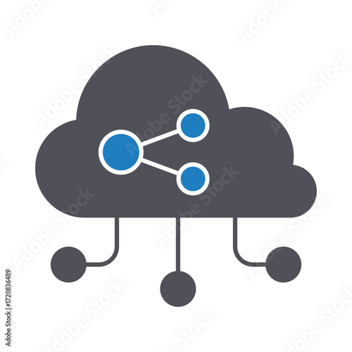 Cloud computing Vector Icon which can easily modify or edit