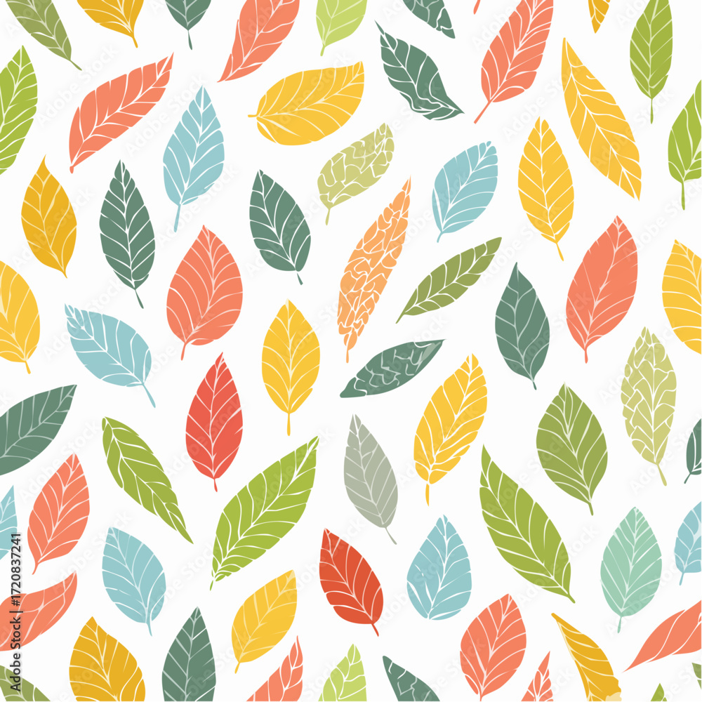 Fototapeta premium Modelo sin costuras de hojas de otoño Follaje de otoño Diseño para papel de embalaje textil de tela 4