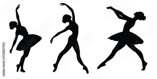 silhouettes of dancing girls