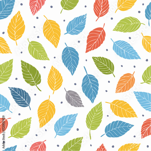 Modelo sin costuras de hojas de otoño Follaje de otoño Diseño para papel de embalaje textil de tela
3
