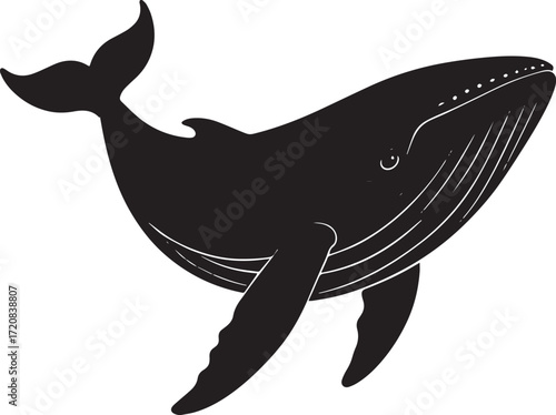  Ocean Whale Silhouette Vector Illustration