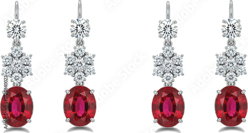 This new image shows another **pair of gemstone earrings**, but with a slightly different design style than the previous ones.