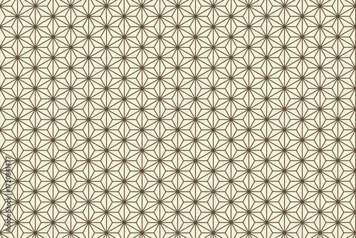 Asanoha Hemp Pattern Earth Brown on Beige — Vector Background