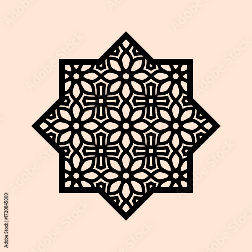 Islamic geometric ornament vector patterns for laser cutting stencil and decoration
