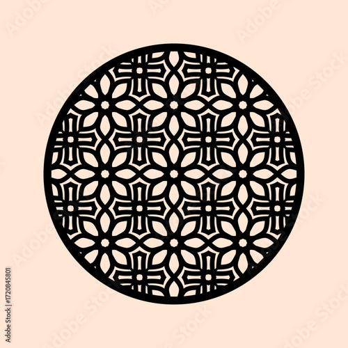 Islamic geometric ornament vector patterns for laser cutting stencil and decoration