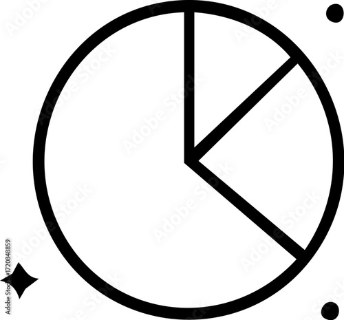 Simple Pie Chart with Two Slices and Decorative Elements.