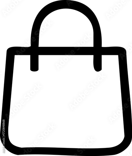 Simple Shopping Bag Outline Icon for Ecommerce and Retail.
