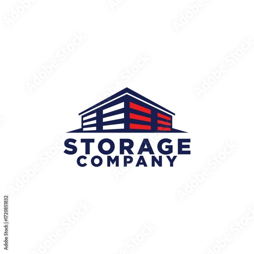 Illustration vector graphic of self storage company logo design template