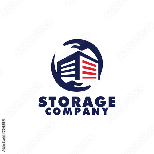 Illustration vector graphic of self storage company logo design template