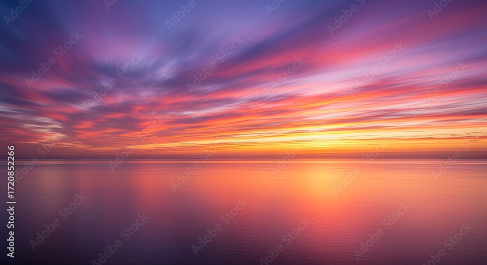 Obraz premium beautiful sunset over ocean horizon