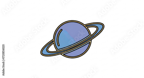 Cute planet saturn vector illustration space astronomy cosmic sky celestial body galaxy outer space design icon