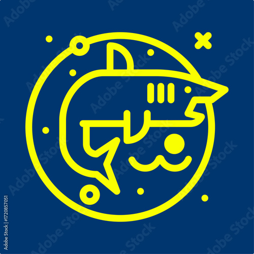 Shark symbol artwork trendy useful vector Illustration design handsome colorful background
