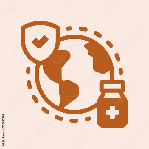 Globe symbol artwork trendy useful vector Illustration design attractive colorful background