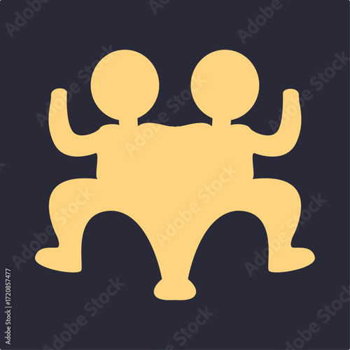 People dance symbol artwork trendy useful vector Illustration design pretty colorful background