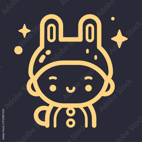 Bunny symbol artwork trendy useful vector Illustration design pretty colorful background